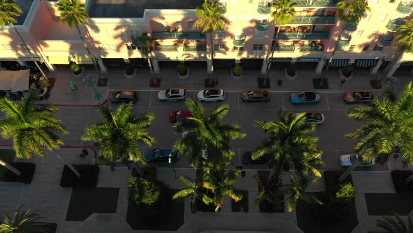 Mizner Park Boca Raton Florida aerial stock footage