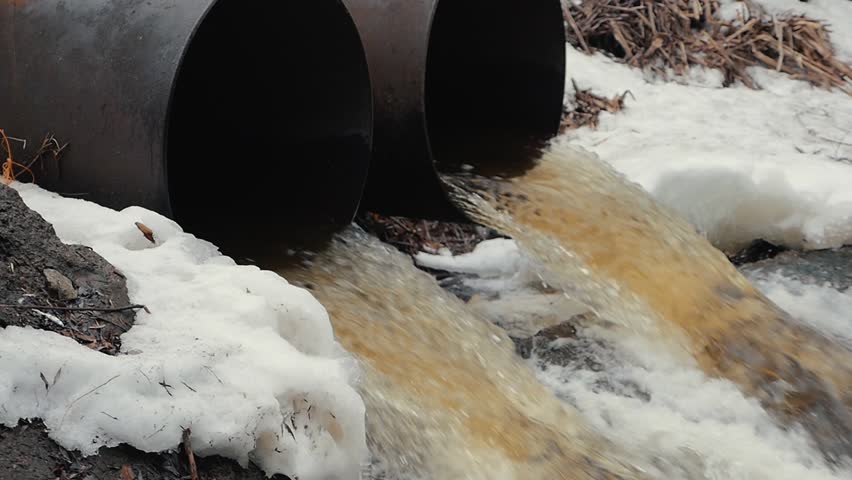 Drain pipes, environmental pollution. Drainage system flood protection. Environmental Protection | Shutterstock HD Video #1026186398