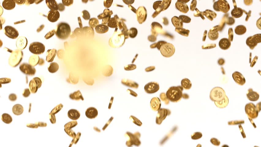 Rain from the golden coins. HQ animation with alpha channel. Royalty-Free Stock Footage #1026242711