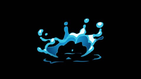 Animation of Cartoon Water Effect -Alpha Channel - Infinite Loop