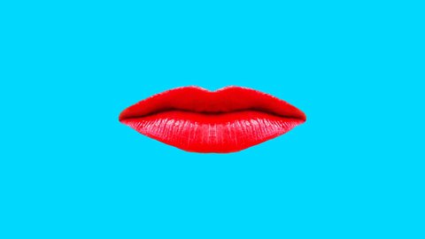 Minimal motion gif design. Fashion red Sexy Lips Kiss