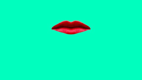 Minimal motion gif design. Playful mouth showing tongue