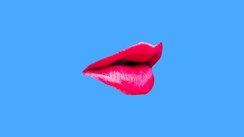 Minimal motion gif design. Sexy Lips Kiss