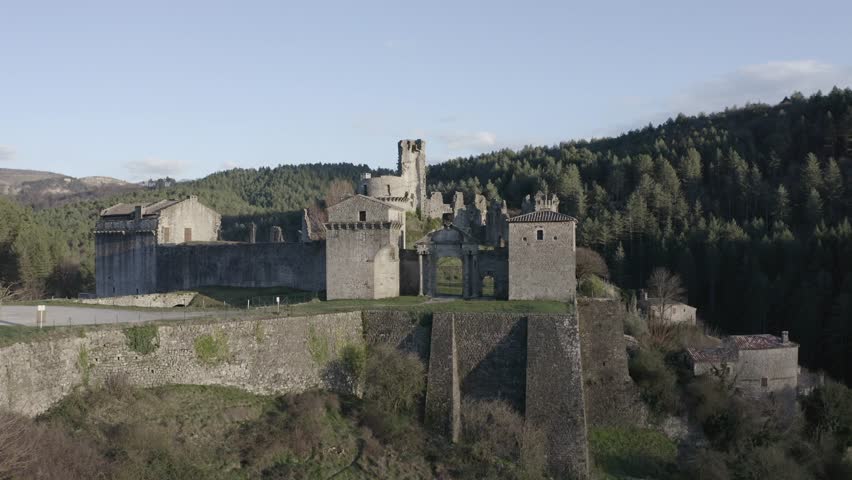 Ruins Castle 4K Drone in France