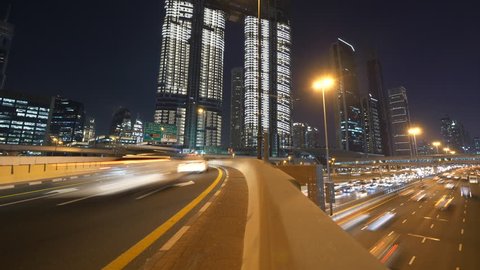 Futuristic Skyline Cityscape Buildings in Urban Metropolis Finance District. Shot on Red.
