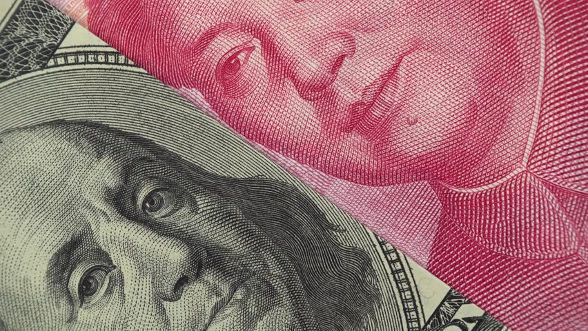 China yuan and US dollar bill rotating. Chinese and USA trade. 4K stock video footage Royalty-Free Stock Footage #1026290435