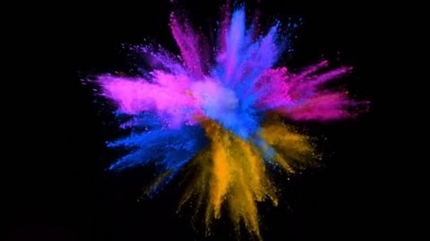 Launched Colorful Powder On Black Background Stock Photo (Edit Now ...