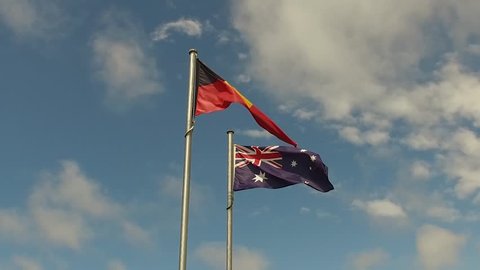 Ulverstone, Tasmania/ Australia - 01/12/18: This video is a representation of how I believe the peoples of our nation should "Fly as one". As an Aboriginal person I believe both flags are OUR flags.  