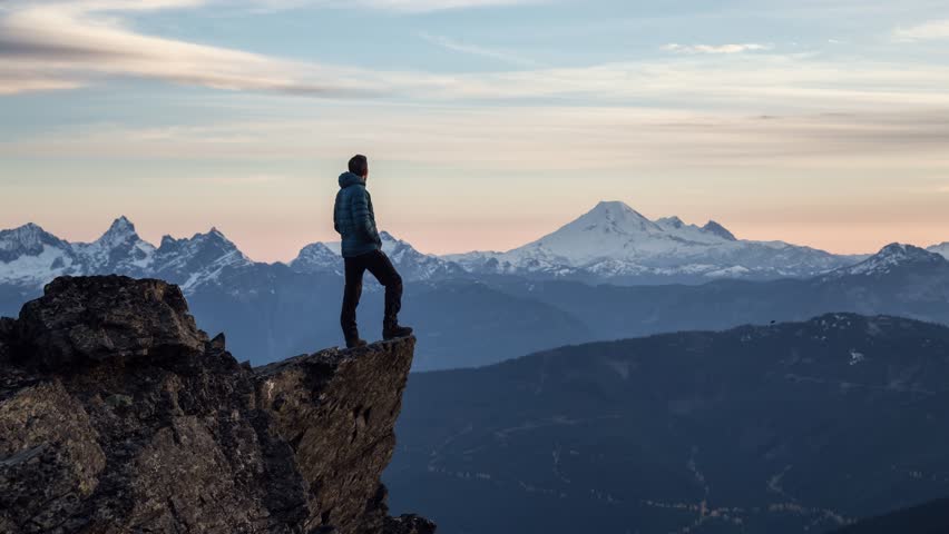 woman on top mountain falshfeer Stock Footage Video (100% Royalty-free ...