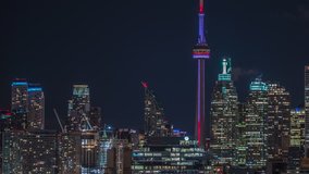 Toronto night time lapse zoom 3 clips in one pack