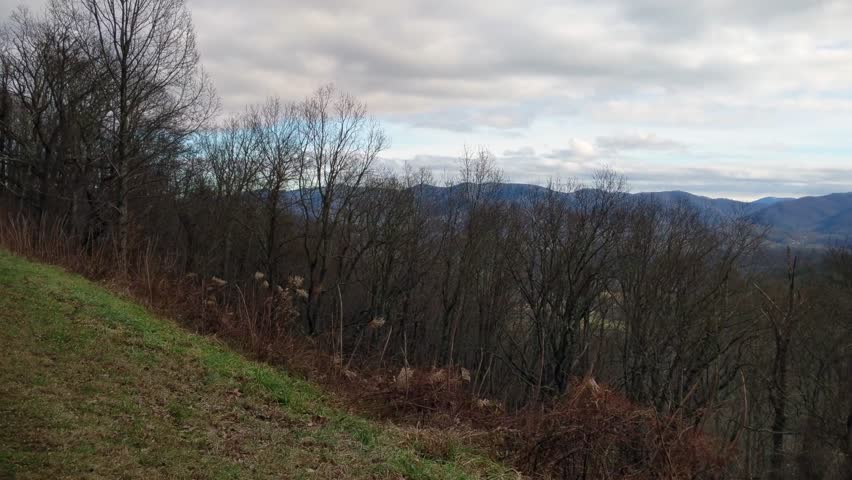 North Carolina Mountains off Blue Ridge Parkway on a winter day