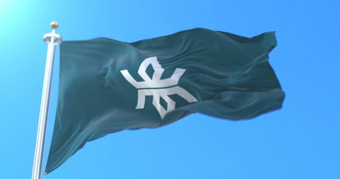 Flag of Iwate Prefecture japanese, Japan. Loop