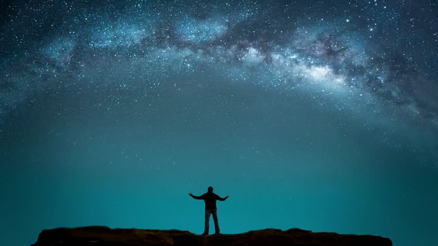 Person standing under the Milky Way image - Free stock photo - Public ...