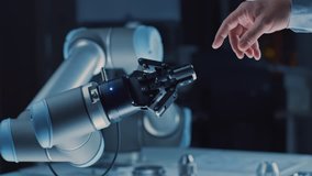 Futuristic Robot Arm Touches Human Hand in Humanity and Artificial Intelligence Unifying Gesture. Conscious Technology Meets Humanity. Concept Inspired by Michelangelo's Creation of Adam - Powered by Shutterstock - Get 15% off with code: PIKWIZARD15