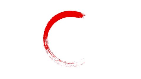 Circle draw on white background, 8 animated design elements of highlighting, red marker animation with alpha channel.