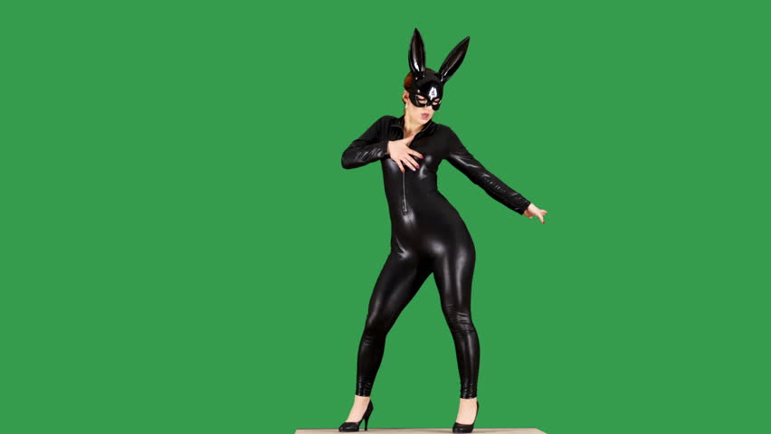 Latex Girl In Rabbit Mask Video