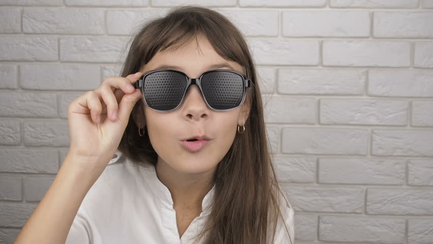 Natural glasses tinder schoolgirl
