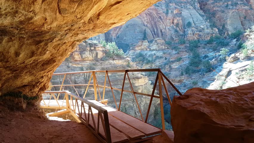 Beautiful landscape view of the Mountain Peaks in the Canyon during a sunny day. Taken in Zion National Park, Utah, United States.
