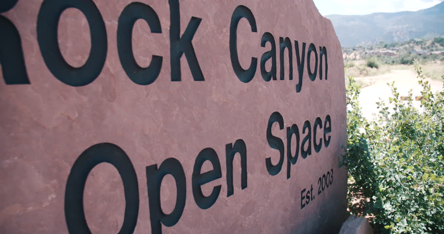 Red Rock Canyon open space sign in Colorado Springs, Colorado