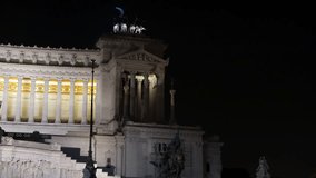 Glitch effect. Monumento a Vittorio Emanuele II. Night. Rome, Italy