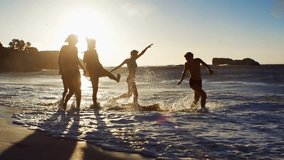 Digital composite of women friends playing on the beach at sunset against white bubbles - Powered by Shutterstock - Get 15% off with code: PIKWIZARD15