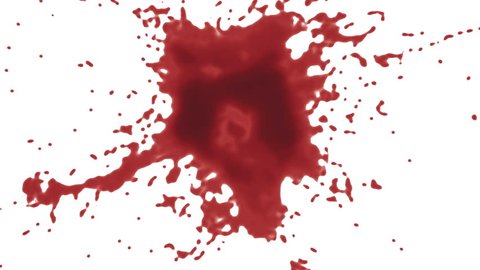 splashes of red paint or blood. alpha matte