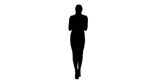 Black Silhouette Woman Standing People On Stock Vector (Royalty Free ...