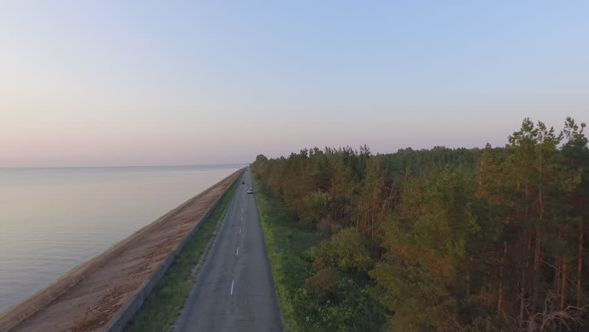 Kiev reservoir. Kiev Sea. Road. Copter shooting | Shutterstock HD Video #1026434390