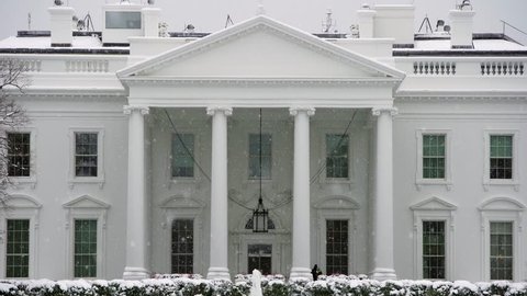 Washington District of Columbia, United States of America - 01/14/2019 Winter view with snow of the White House