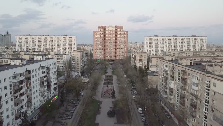 Aerial view of the sleeping area in Kiev