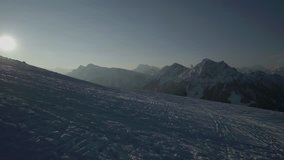 Aerial footage drone view of Alps mountains in Brunico Trento Trentino Italy // no video editing