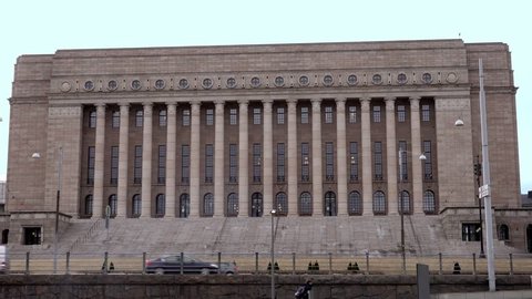 Front view of the Parliament House of Finland