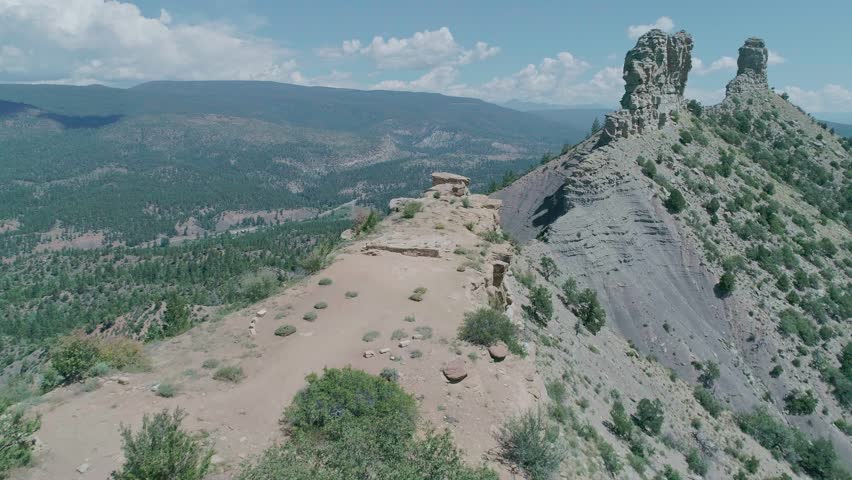 Aerial view of big rocky mountains in country side of Colorado