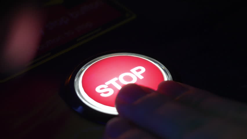 Pressing Stop Button 4k Slow Motion Stock Footage Video 100 Royalty