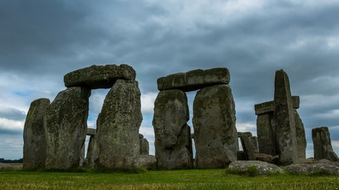 Stonehenge Time Lapse. Views of Stonehenge in England. Mysterious masterpiece of Neolithic art.