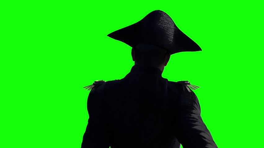 Napoleon Bonaparte, military leader and statesman of the 18th century render 3d on green background