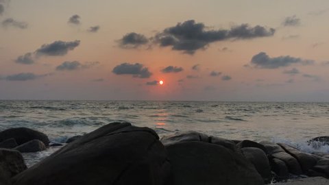 Timelaps Sunset in Beach, Thailand