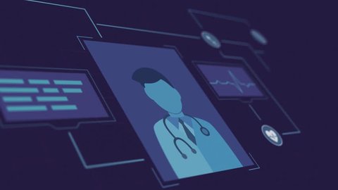 futuristic interface for telemedicine, online medical consultation