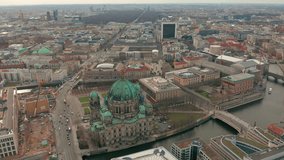 Aerial view. the Berlin Cathedral 4K.