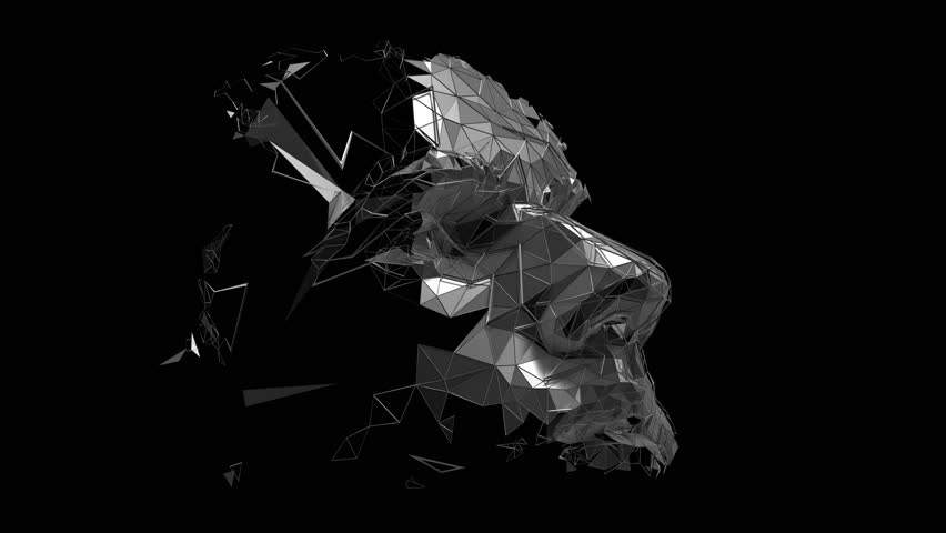 Abstract 3d animation, polygonal human face, 3d render, cyborg head construction, artificial intelligence concept, 4k video with alpha matte - Powered by Shutterstock - Get 15% off with code: PIKWIZARD15
