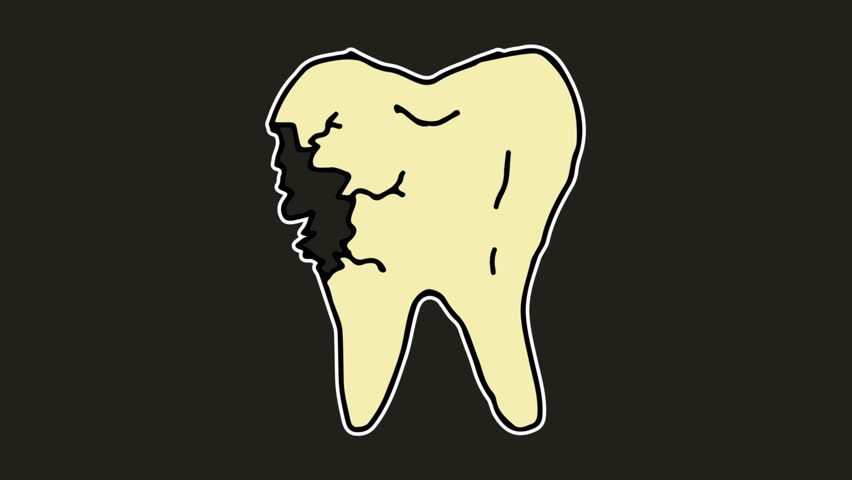 kids drawing black screen with theme of cavity