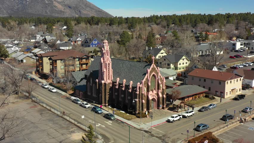 Aerial church Nativity of the Blessed Virgin Mary Flagstaff AZ
