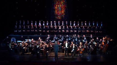 DNIPRO, UKRAINE - FEBRUARY 20, 2019: Requiem by Verdi performed by members of the Dnipro Opera and Ballet Theatre.