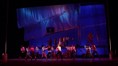 DNIPRO, UKRAINE - MARCH 17, 2019: Classical ballet Corsair performed by members of the Dnipro Opera and Ballet Theatre. 