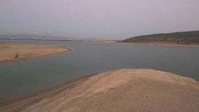 Andalusia. Lake in Bornos, Cadiz. Spain. 4k Drone Video