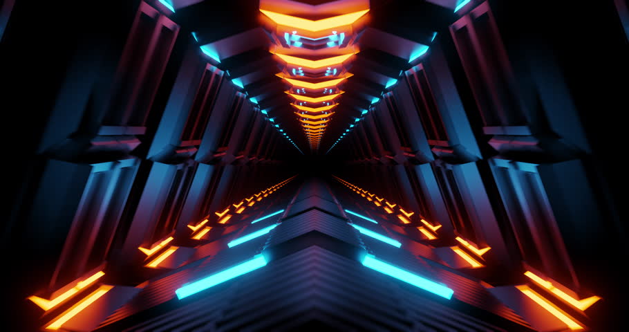 Moving forward through an endless futuristic triangular tunnel. Futuristic  and science fiction concept. 4K vertical video Animation loopable  background 13224035 Stock Video at Vecteezy