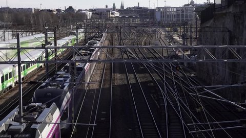 Time lapse video of incoming and outcoming trains near the Helsinki City railway station
