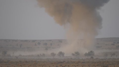 Slow motion footage of an airstrike bomb explosion