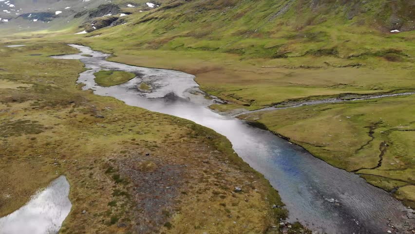 Stunning landscape at Salka mountain on the Kungsleden trail in northern Sweden.
