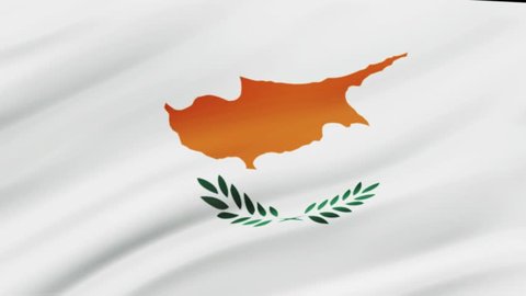 Cyprus flag waving in wind video footage  Realistic Cyprus Flag background. Cyprus Flag Looping Closeup